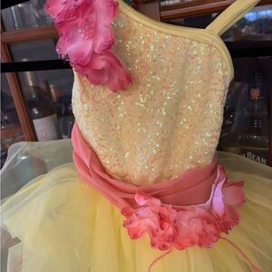 Weissman dance costume size SC pink and yellow